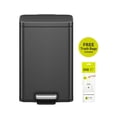 thumbnail image 1 of EKO Madison Bathroom Trash Can, 3.2 Gallon Stainless Steel Rectangular Removable Liner Step Lid Garbage Bin, Matte Black, 1 of 6