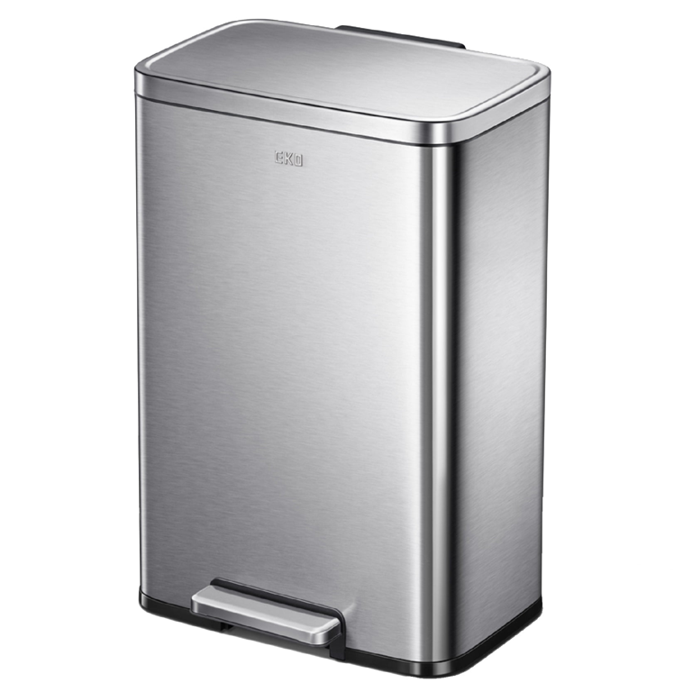 13 Gallon Trash Can, Brushed Stainless Steel Kitchen Trash Can with  Soft-close Lid, Fingerprint-resistant Kitchen Garbage Can with Foot Pedal  and