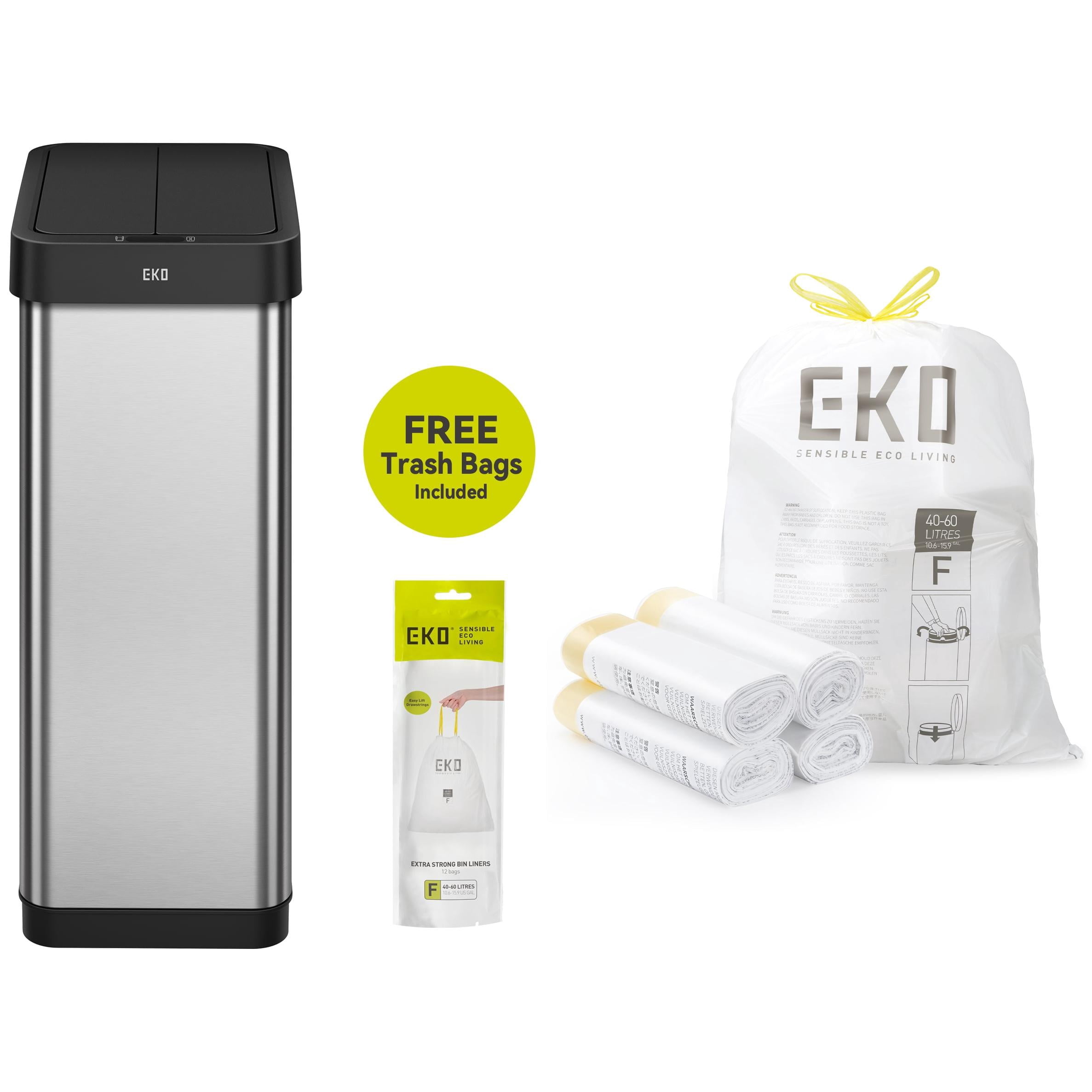EKO Phantom Kitchen Trash Can and Trash Bag Bundle