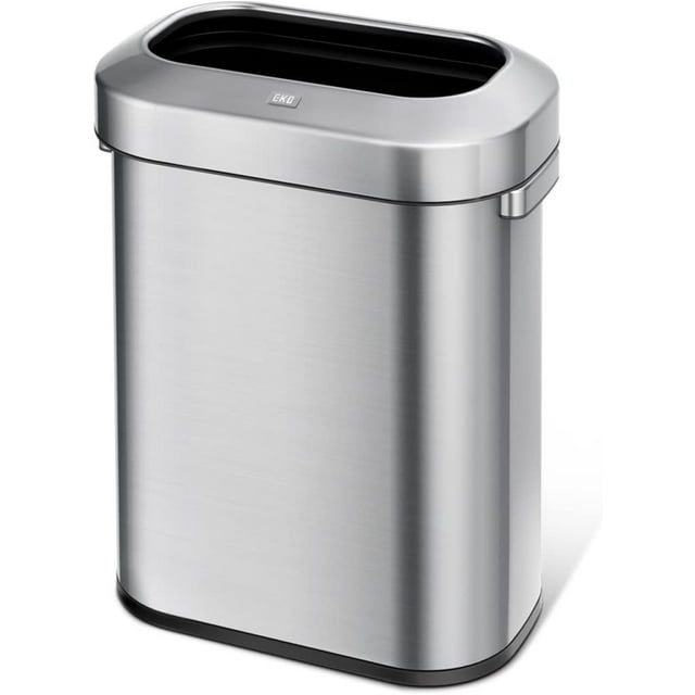 EKO Urban Slim 15.8 Gallon Commercial Trash Can, Brushed Stainless