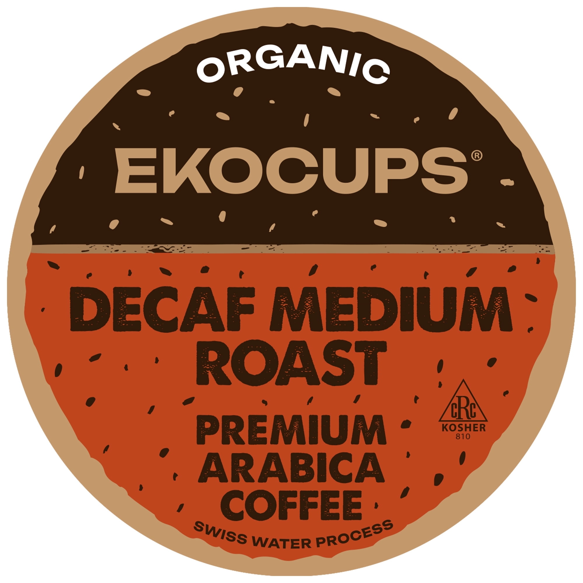 EKOCUPS Decaf Organic Coffee, Medium roast, 40 Count For Keurig K Cup Brewers