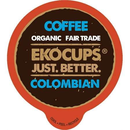 EKOCUPS Organic Colombian Coffee Pods, Medium Roast, 40 Count For Keurig K Cups Machines