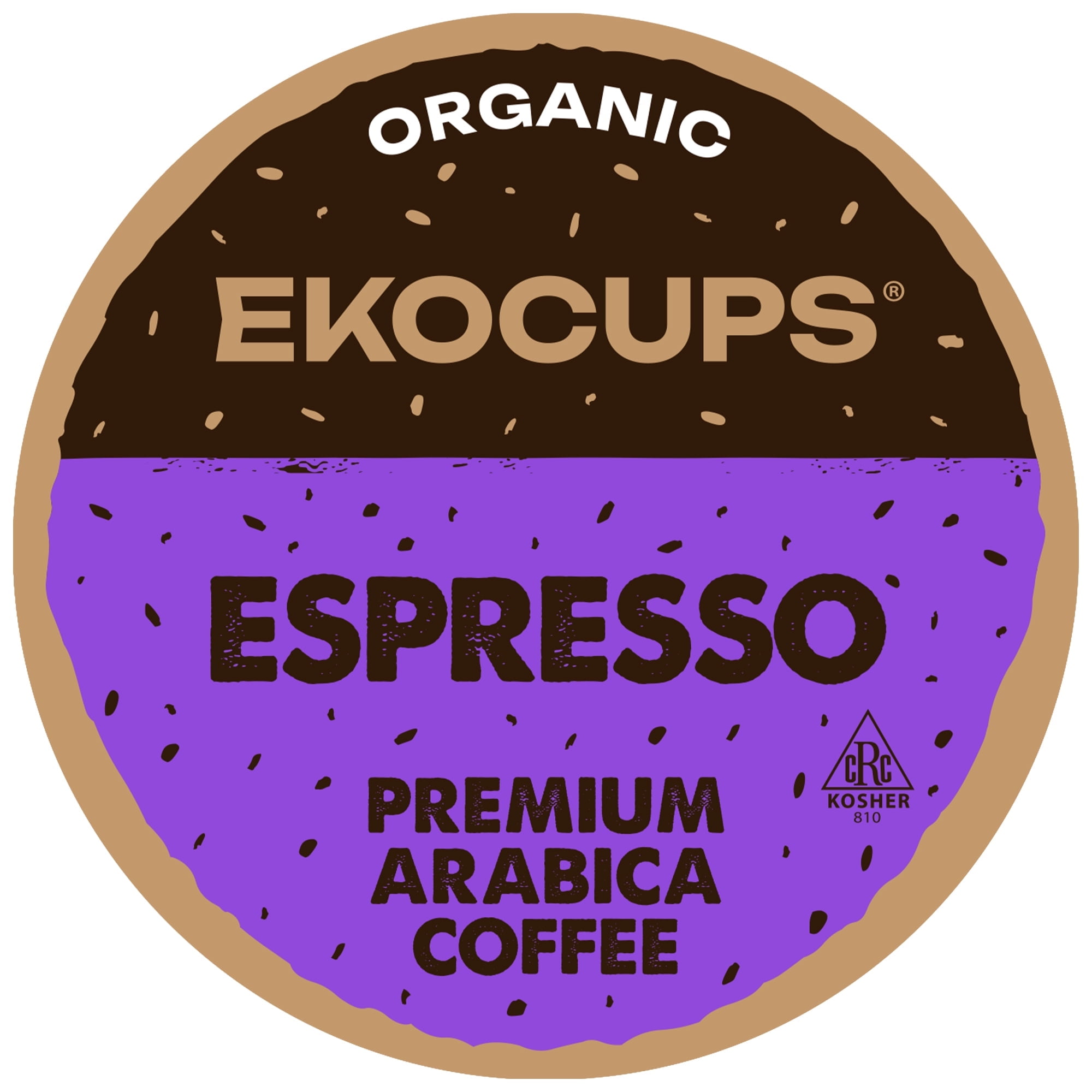 EKOCUPS Organic Espresso Dark Roast Coffee Pods. 40 Count For Keurig K-Cups Brewers