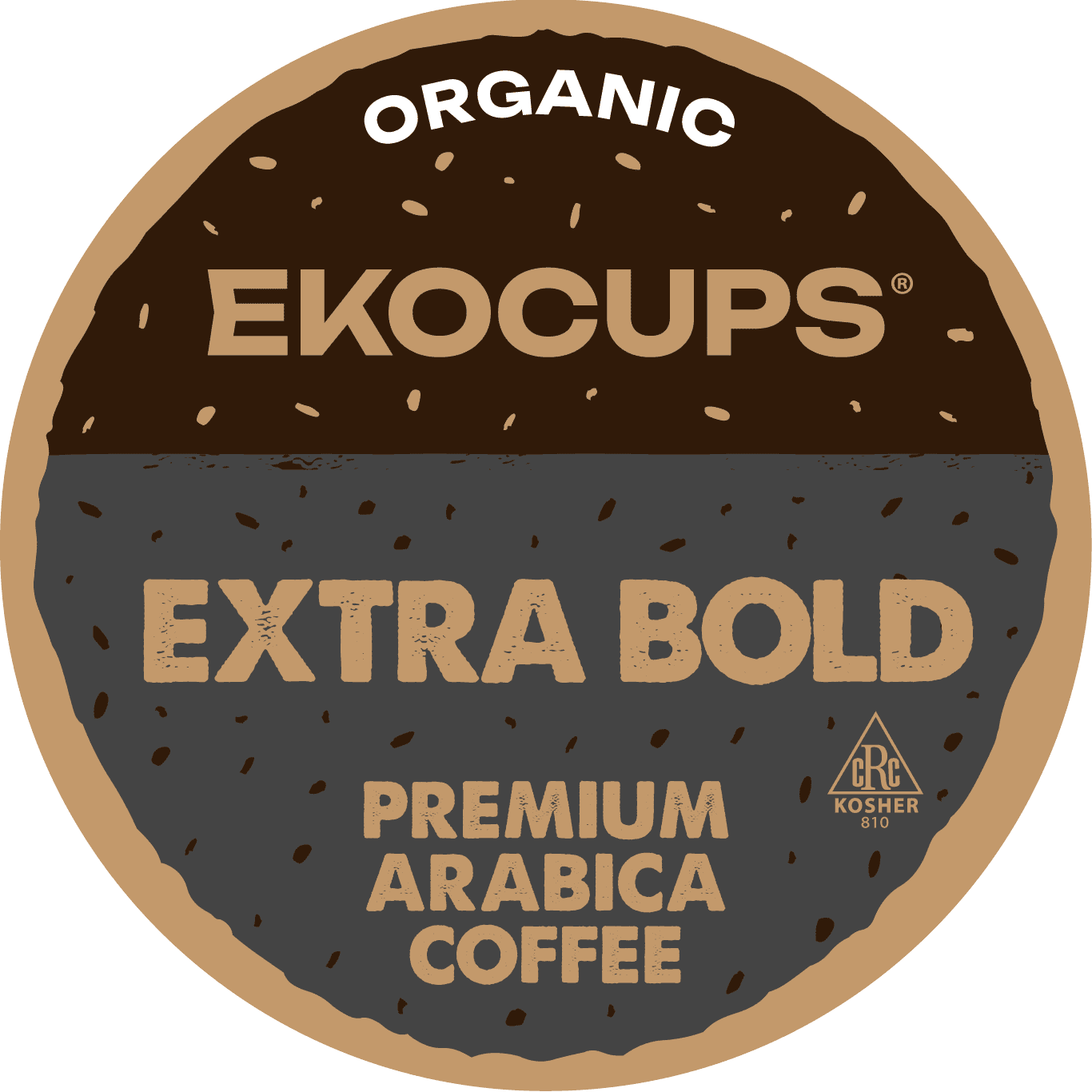 EKOCUPS Organic Extra Bold Coffee Pods Medium Roast 40 Count for Keurig K Cups Machines