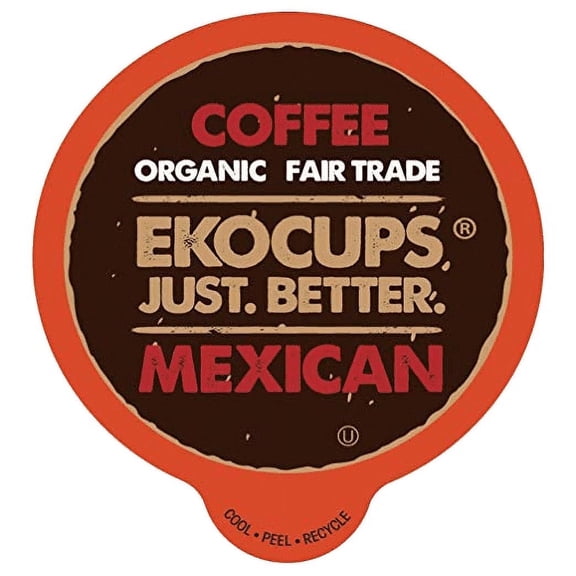 EKOCUPS Organic Mexican Coffee Pods, Fair Trade Organic Coffee Pods, Dark Roast Coffee, Single Serve Coffee for Keurig K Cups Machines, Hot or Iced Coffee, Gourmet Coffee in Recyclable Pods, 40 Count