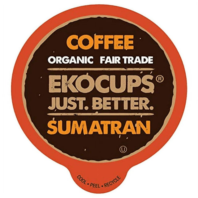 EKOCUPS Organic Sumatran Coffee Pods, Dark Roast, 40 Count for Keurig K