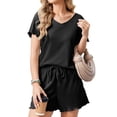 thumbnail image 1 of EKOUAER 2 Piece Lounge Set Ribbed Knit Loungewear Sleeveless Tank Plus Sizes Sleepwear Short Set, 1 of 6