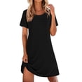 thumbnail image 1 of EKOUAER Cotton Nightgowns for Women Short Sleeve Sleep Shirts Pleated Night Shirts Soft Crew Neck Night Gown, 1 of 6