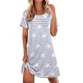 thumbnail image 1 of EKOUAER Cotton Nightgowns for Women Short Sleeve Sleep Shirts Pleated Night Shirts Soft Crew Neck Night Gown, 1 of 6