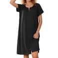 thumbnail image 1 of EKOUAER Knit Short Bathrobe Lightweight Zipper Robes for Women Open Front Bath Robes with Pockets, 1 of 5