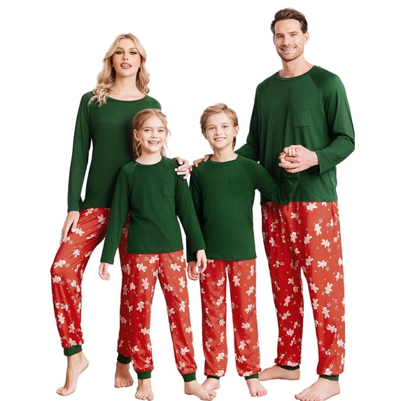 EKOUAER Matching Pajamas Set for Family Christmas Sleepwear Winter Clothes Pjs Holiday Sleepwear