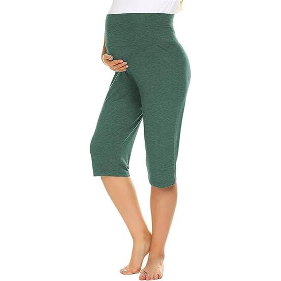 EKOUAER Maternity Shorts for Women Maternity Capris Yoga Pregnancy Short Pants Soft Joggers Lounge Bottoms