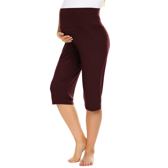 EKOUAER Maternity Shorts for Women Maternity Capris Yoga Pregnancy Short Pants Soft Joggers Lounge Bottoms