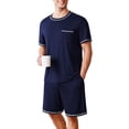 thumbnail image 1 of EKOUAER Men's Pajamas Set Soft Sleepwear lightweight 2 Piece Shorts Set Casual Loungewear, 1 of 6