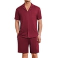 thumbnail image 1 of EKOUAER Mens Pajamas Set Short Sleeve Sleepwear Button Down Soft Loungewear 2 Piece Pj Shorts Sets with Pockets, 1 of 6