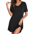 thumbnail image 1 of EKOUAER Nightgowns for Women Bamboo Viscose Sleep Shirts Short Sleeve Night Shirts Casual Sleep Dress Soft Sleepwear, 1 of 6