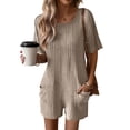 thumbnail image 1 of EKOUAER Rompers for Women Casual Ribbed Short Sleeve T-Shirt Tee Romper Summer Outfits with Pockets 2026, 1 of 6