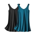 thumbnail image 1 of EKOUAER Women's 2 Pack Satin Silk Tank Sleepwear V Neck Sleepshirts Soft Sleeveless Chemise Nightdress, 1 of 4
