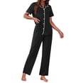thumbnail image 1 of EKOUAER Women's Pajama Sets Button Down Loungewear Short Sleeve Sleepwear 2 Piece Pants Pjs Set with Pockets, 1 of 6
