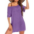 thumbnail image 1 of EKOUAER Women's Swimsuit Beach Cover Up Short Sleeve Cover Ups for Swimwear Bathing Suit Coverups, 1 of 6