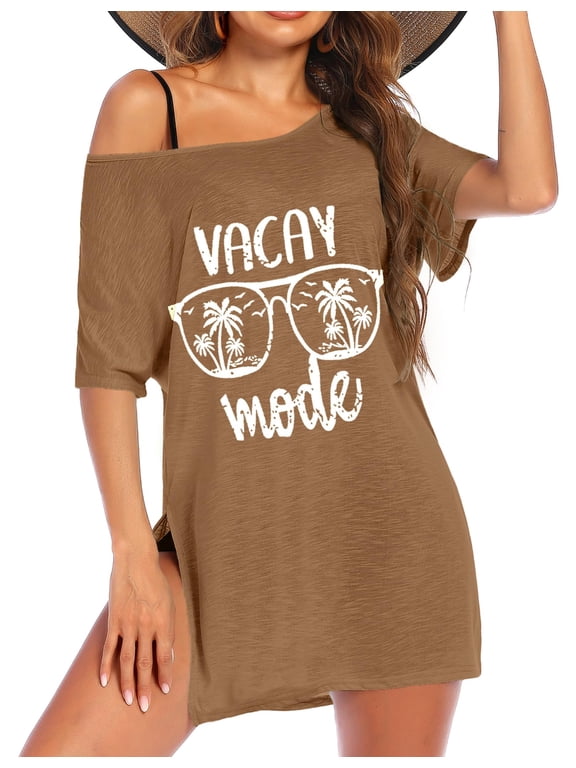 Women's Swimsuit Beach Cover Up Short Sleeve Cover Ups for Swimwear Bathing Suit Coverups