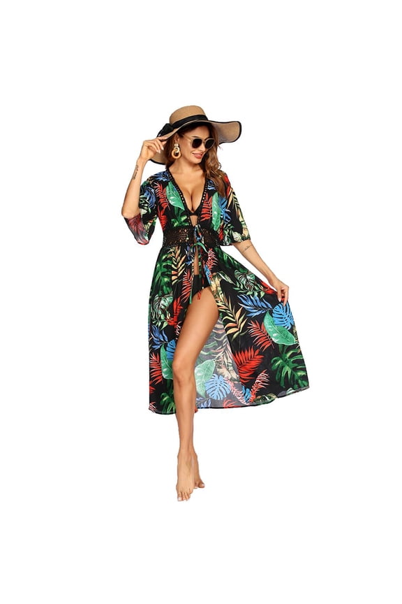 Women's Swimwear Cover Ups Sexy Open Front Beach Bikini Swimsuit Kimono Cardigan Cover Up Long Flowy Beachwear