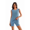 thumbnail image 1 of EKOUAER Womens Pajamas 2 Piece Lounge Set Sleeveless Ribbed Knit Sleepwear, 1 of 6