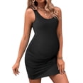 thumbnail image 1 of EKOUAER Womens Summer Maternity Dress Sleeveless Side Ruching Bodycon Tank Cute Basic Pregnancy Clothes, 1 of 6