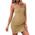 thumbnail image 1 of EKOUAER Womens Summer Maternity Dress Sleeveless Side Ruching Bodycon Tank Cute Basic Pregnancy Clothes, 1 of 6