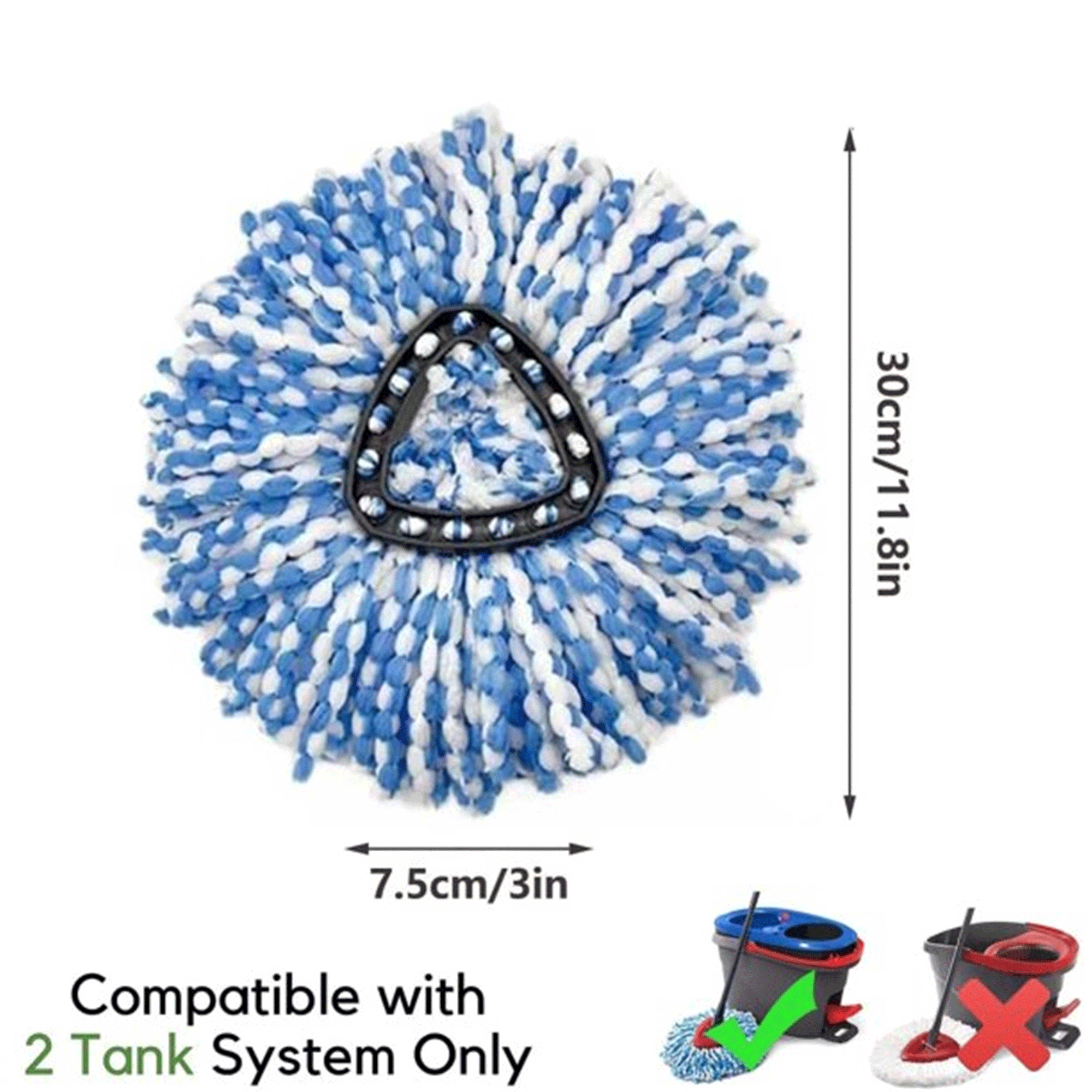 EKOUSN 1PC Adapter Plate Mop Head Replacement, Wring Dry Rotary Mop Head, Rotary Mop Replacement