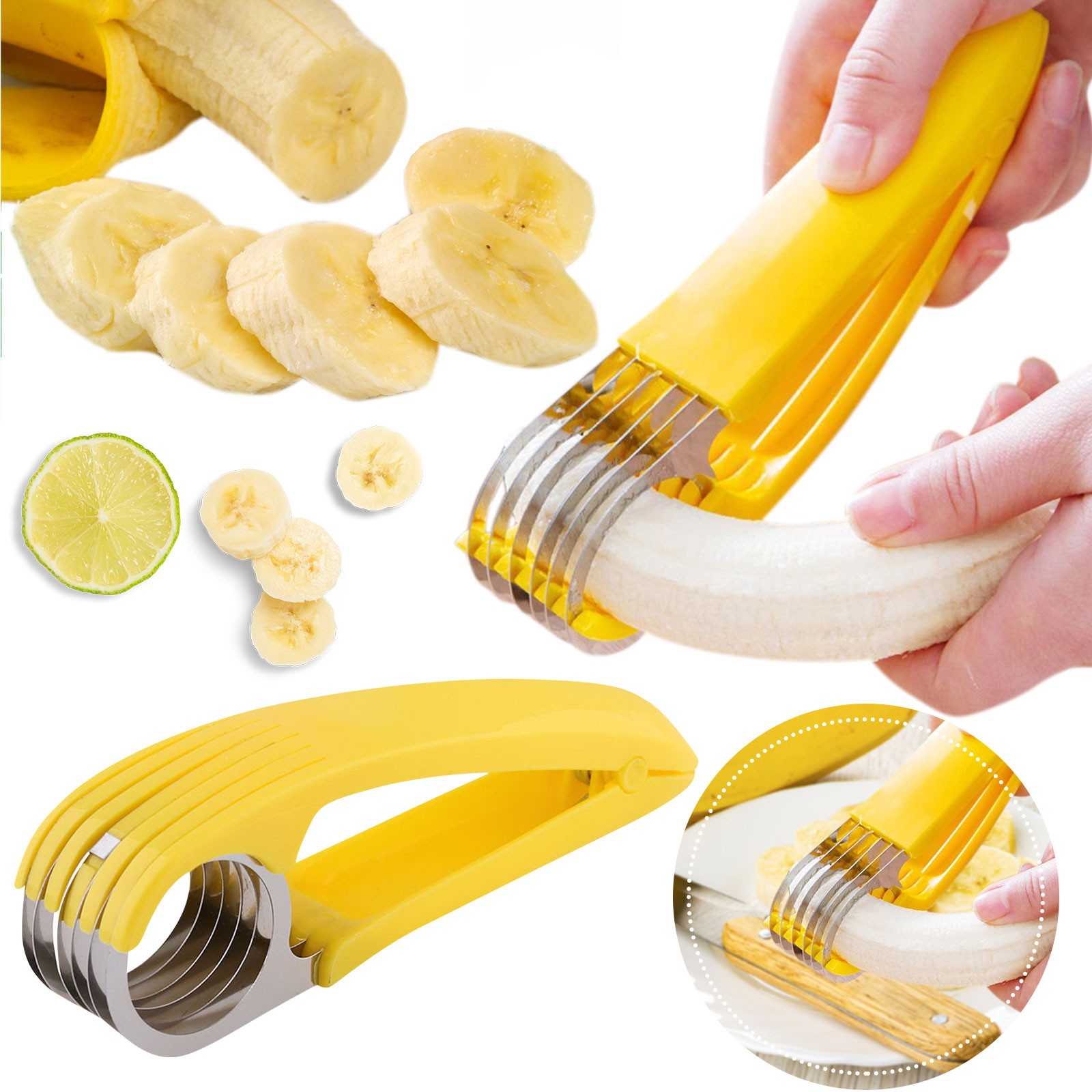 EKOUSN Banana Knife Stainless Steel Fruit Vegetable Kitchen Tools Flake
