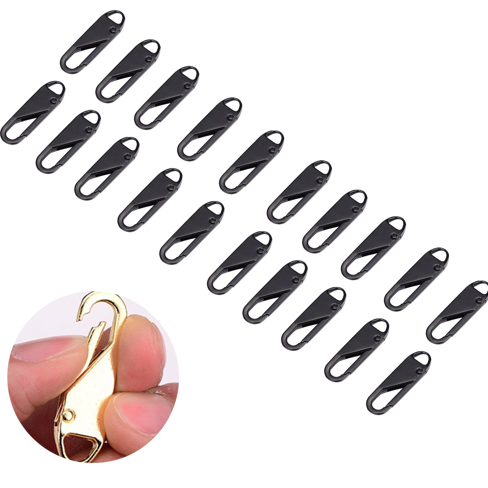 EKOUSN Detachable Zipper Puller Universal Zipper Replacement Kit Four