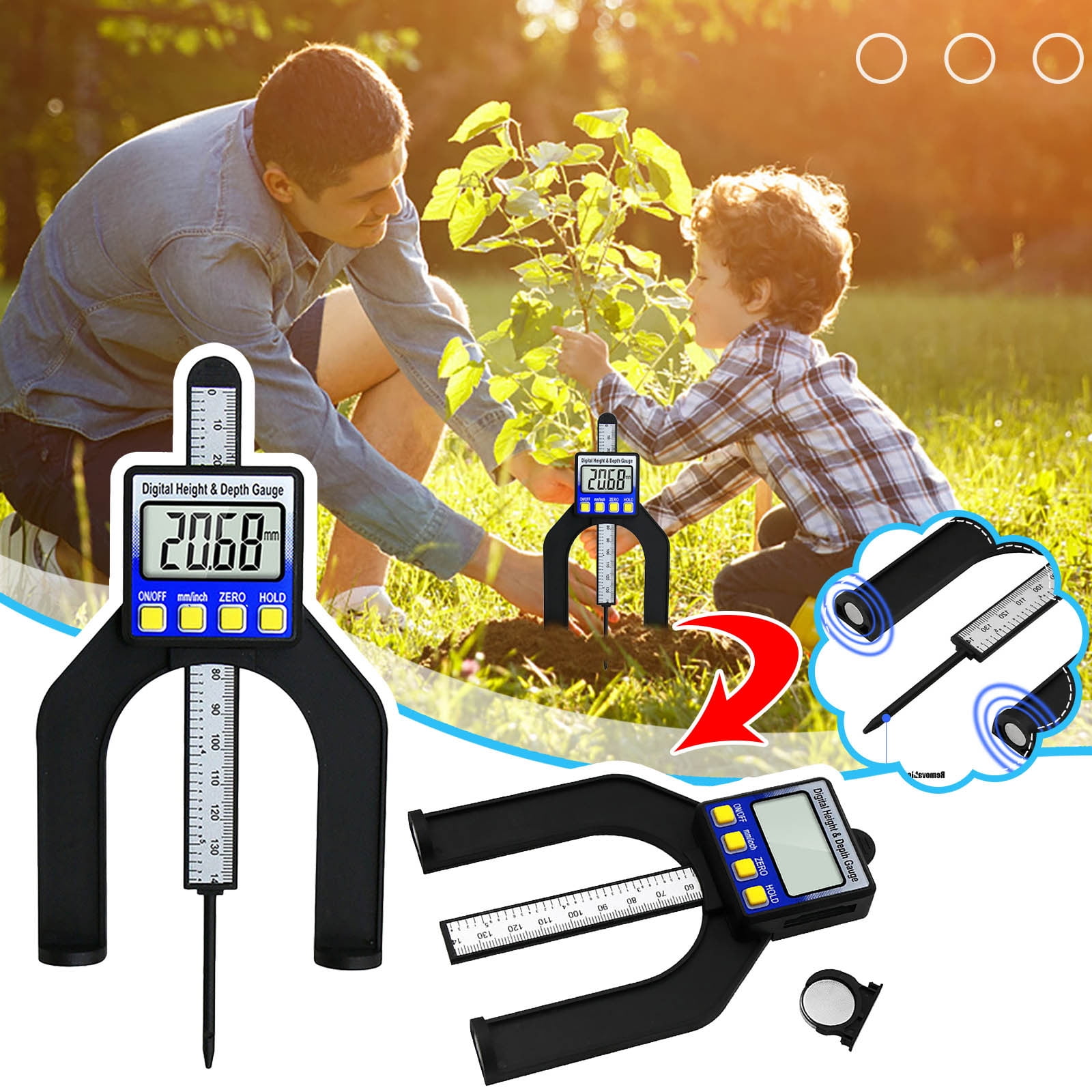 EKOUSN Digital Depth Gauge Woodworking Table Saw Height Gauge 080mm