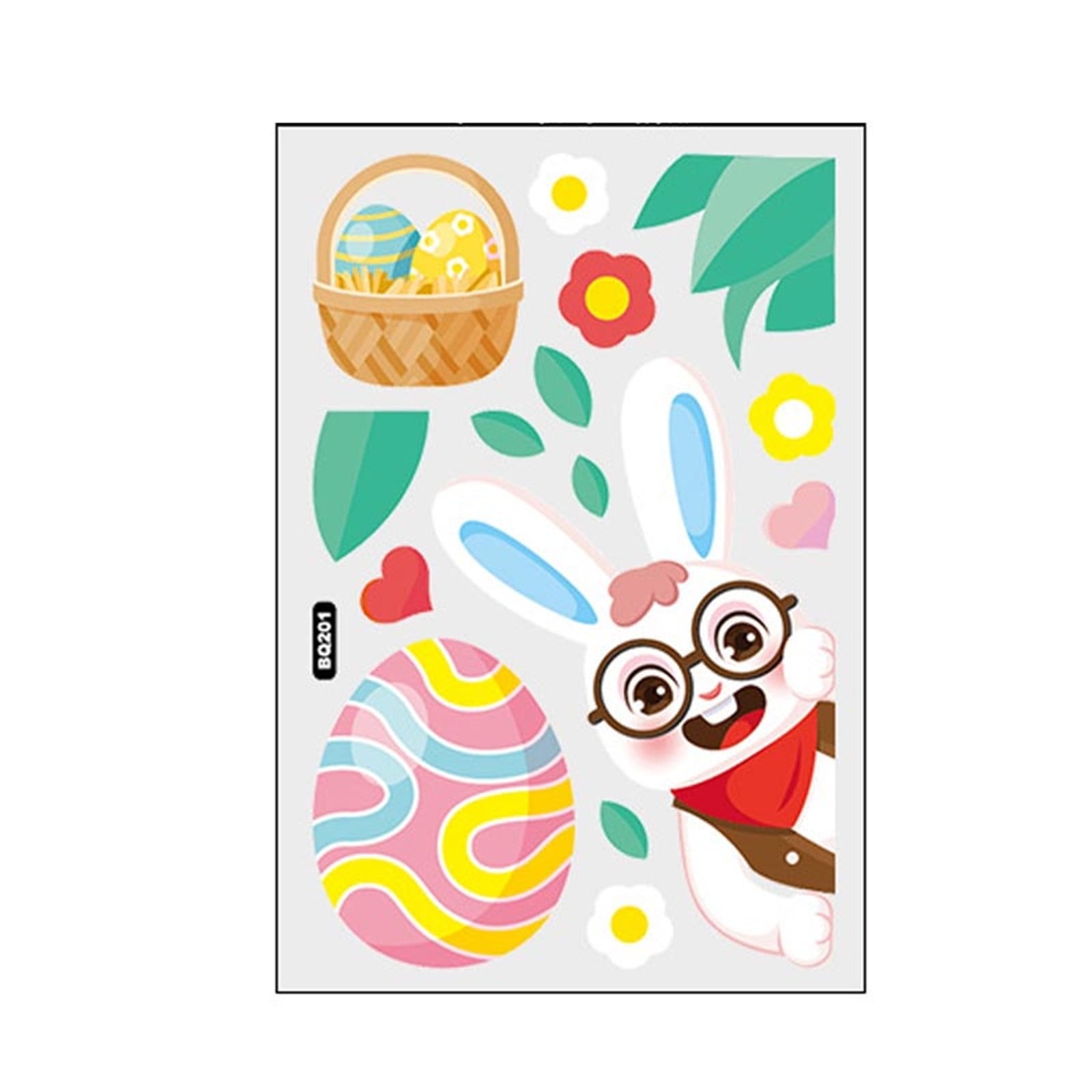 EKOUSN Easter Window Clings Easter Eggs Window Stickers Reusable Spring
