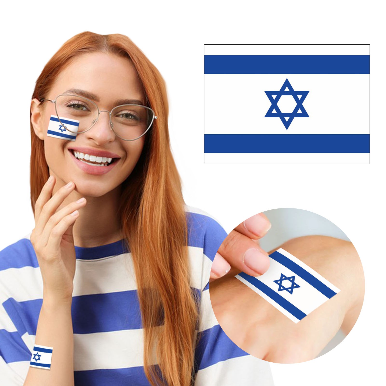 EKOUSN Flag Stickers Printed Face Stickers Refueling Support Stickers