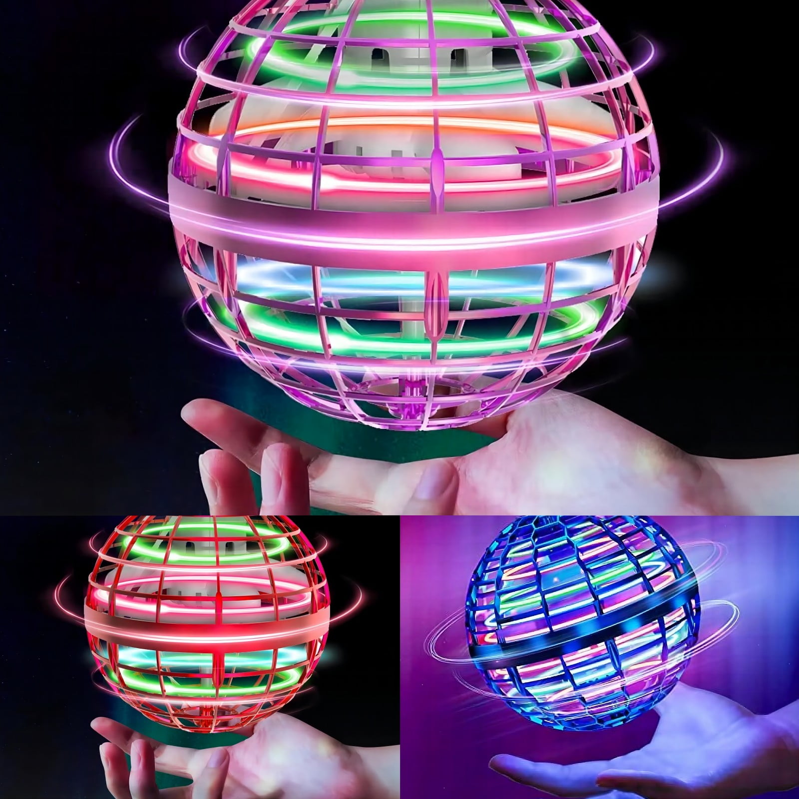 EKOUSN Gifts 3PCS Blue Flying Ball, Top, Flying Orb Ball Toys, Drone