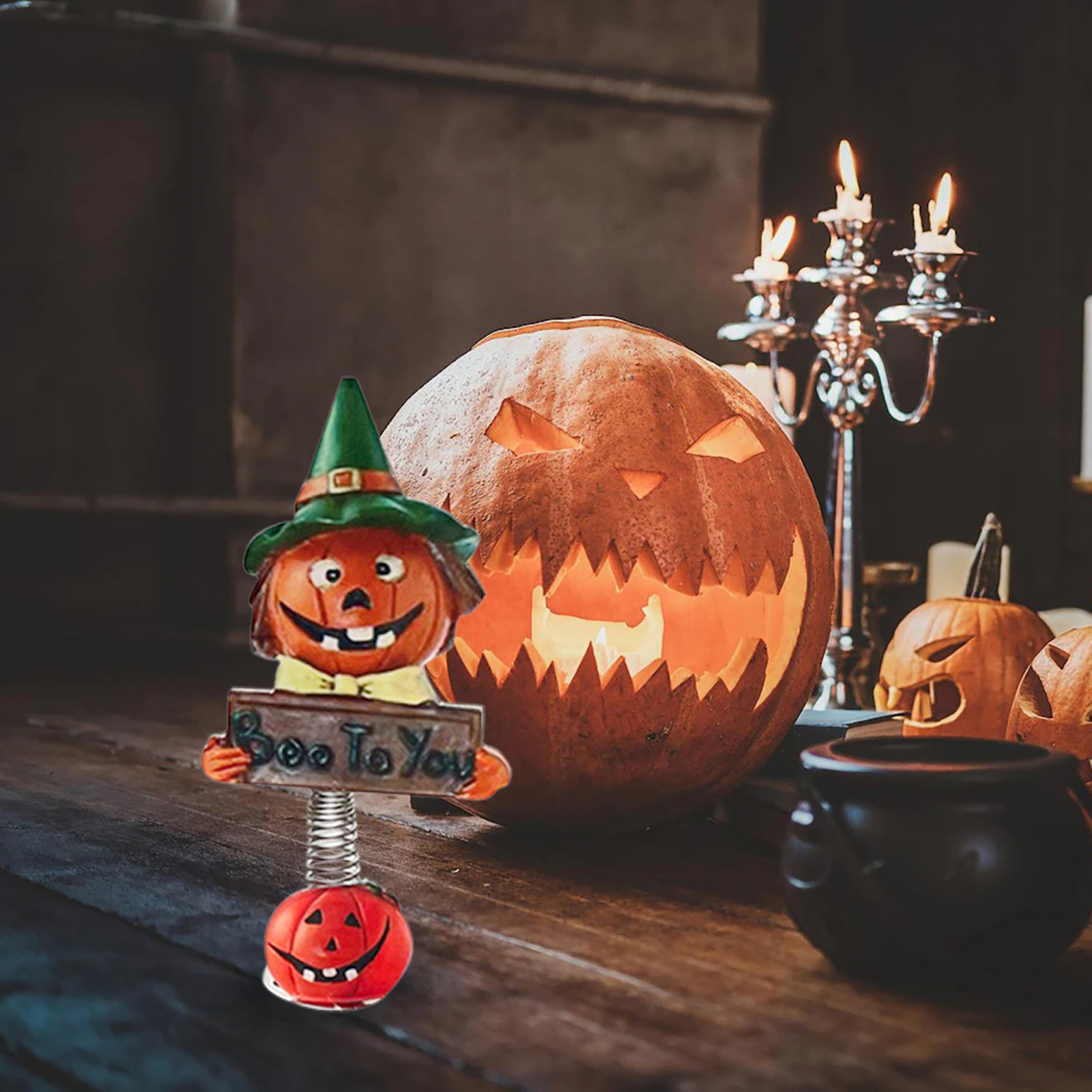 EKOUSN Halloween Rocking Decorations Ghost Witch Toy Bar Horror