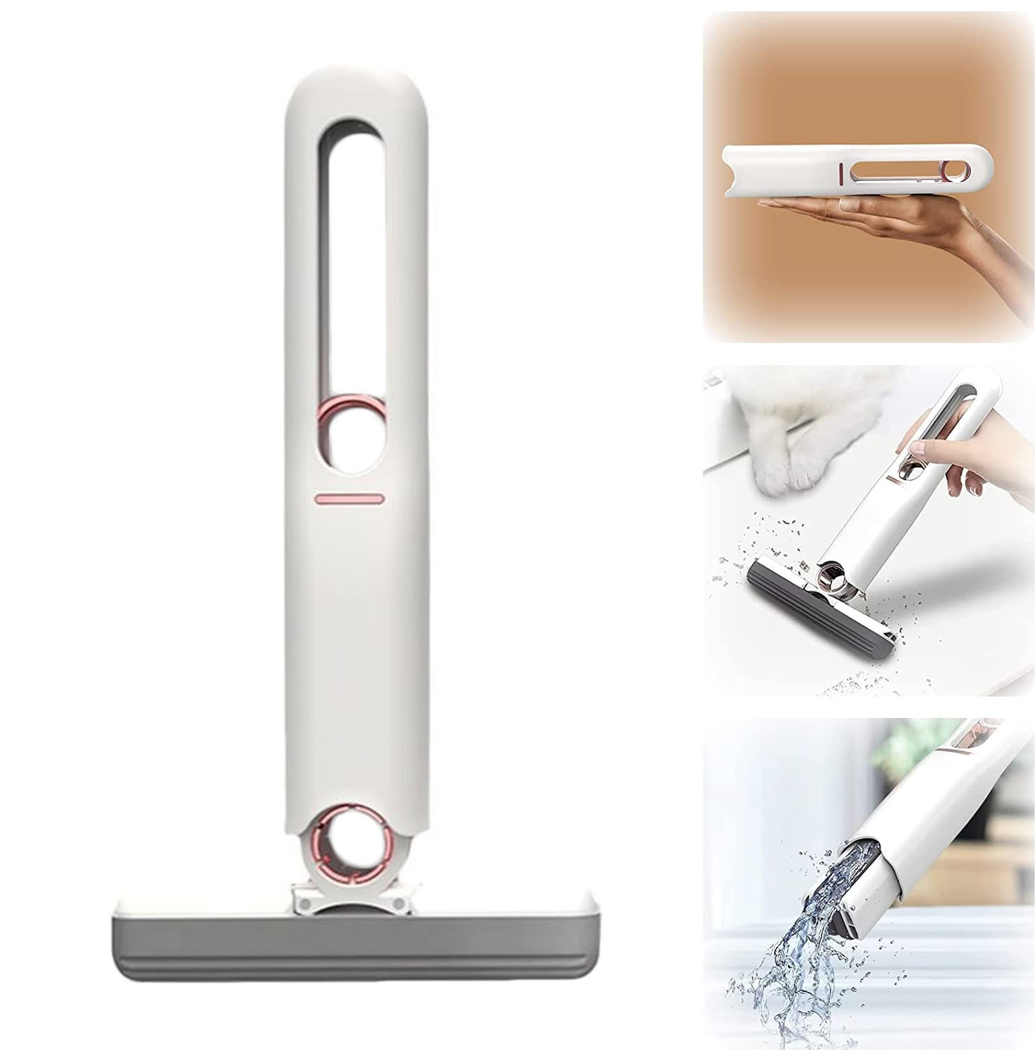 EKOUSN Hand Washable Desktop Cleaning Mop Portable SelfSqueeze Mop