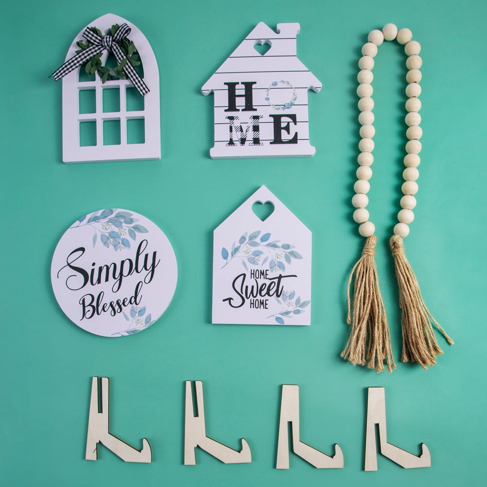 EKOUSN Home Decor Retro Wooden Two Tier Tray Decor, 2 Tier Food Display