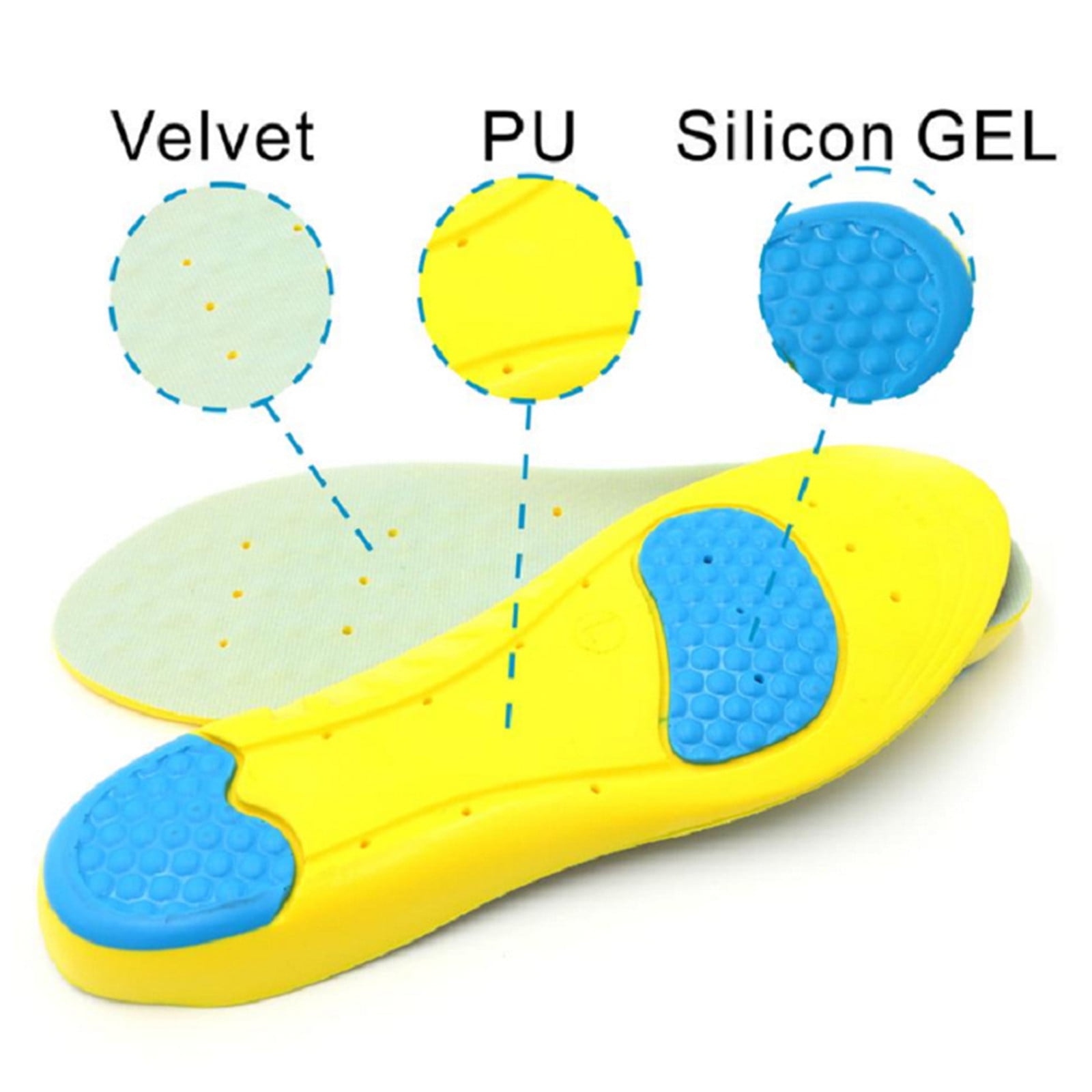 EKOUSN Men Women Soft Running Shoes Insoles Insert Memory Foam Inner Sole Slippers