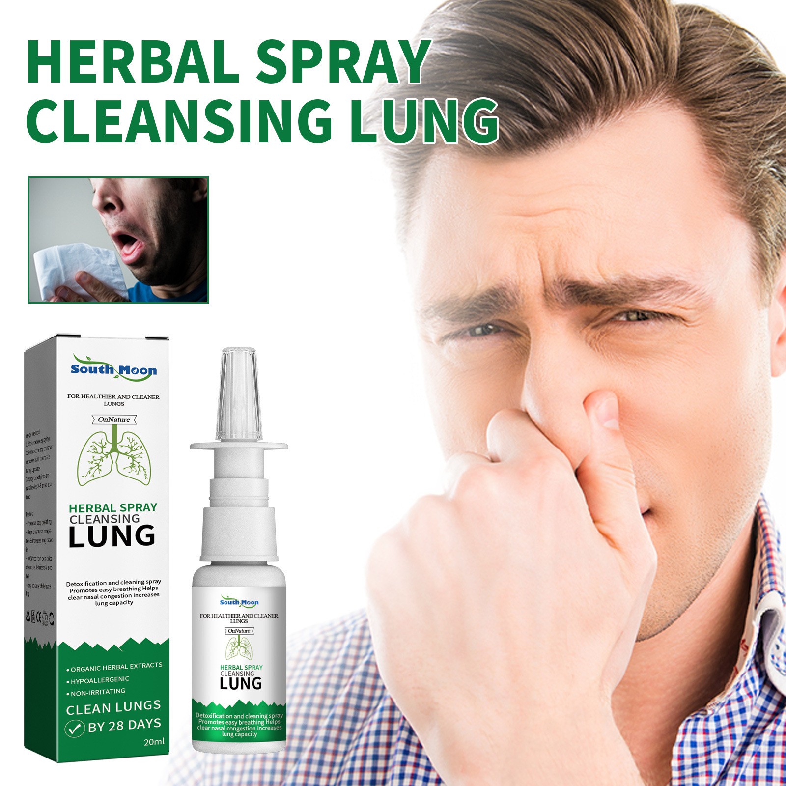 EKOUSN Nasal Spray Nasal Congestion Runny Nose Nasal Cavity Cleansing Solution