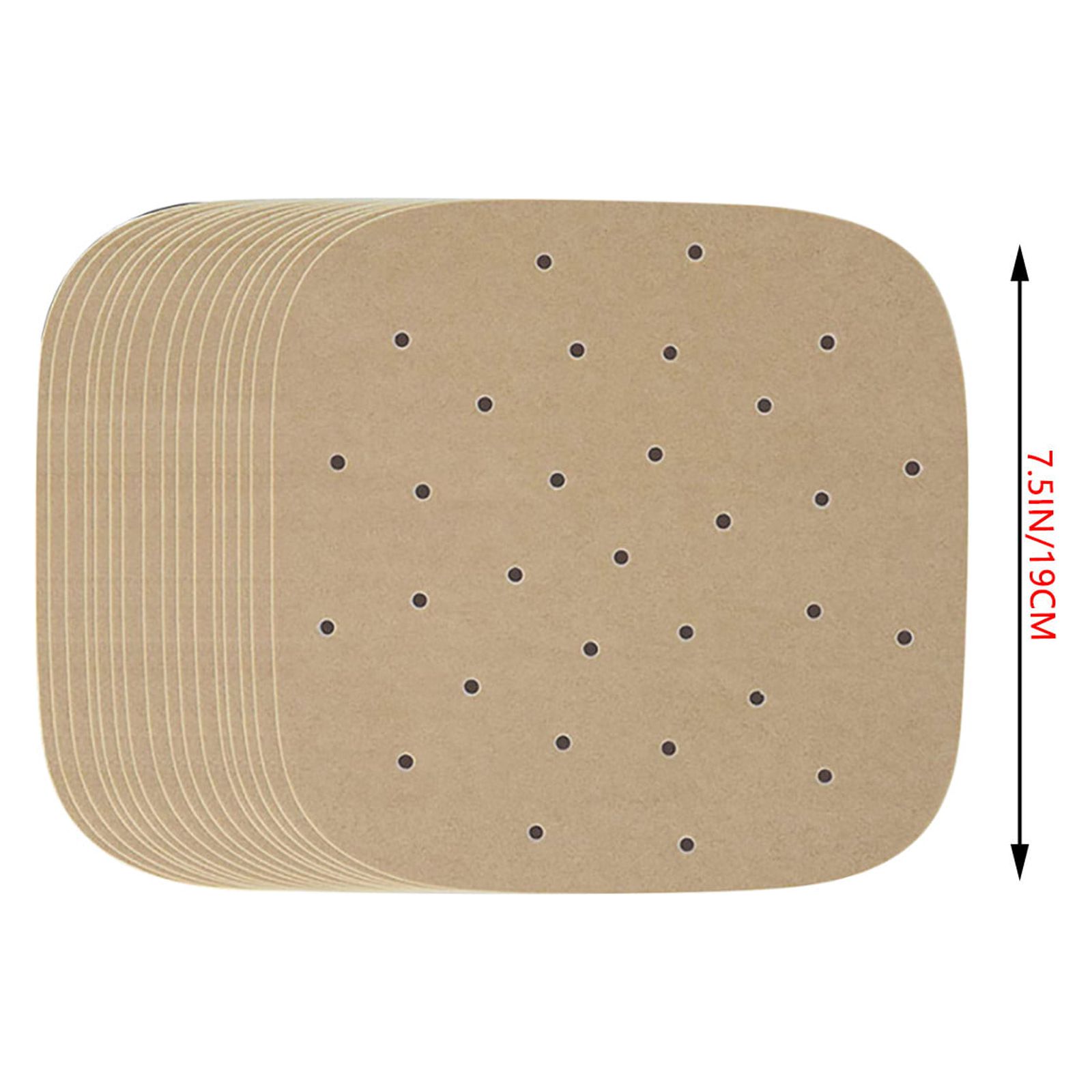 EKOUSN Square Fryer Parchment Paper Liners 200Pcs Perforated Parchment