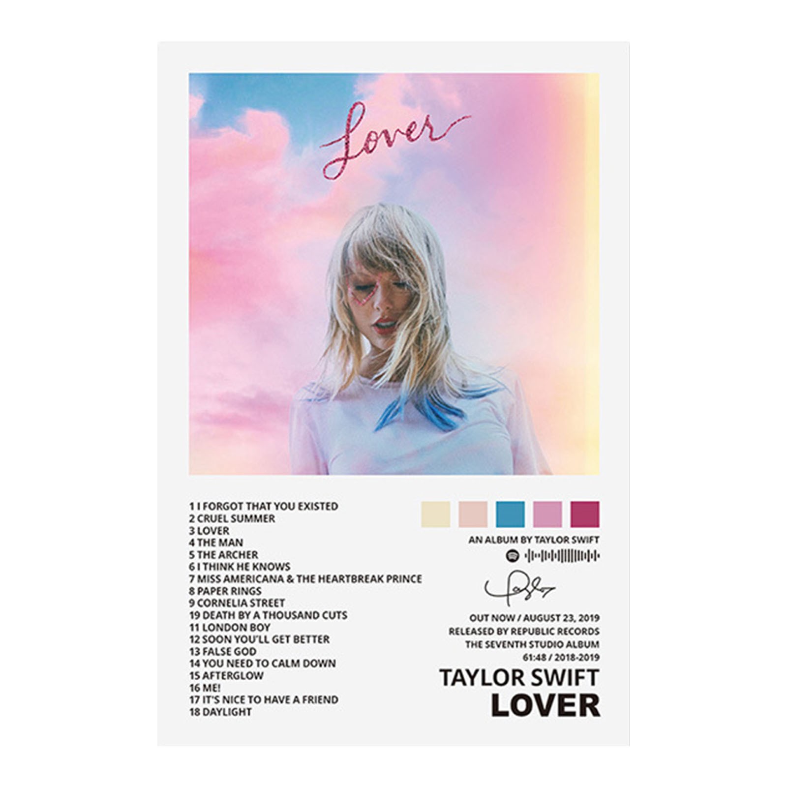 EKOUSN Taylor Swift Music Album Poster Cover Decor For Room Bedroom ...
