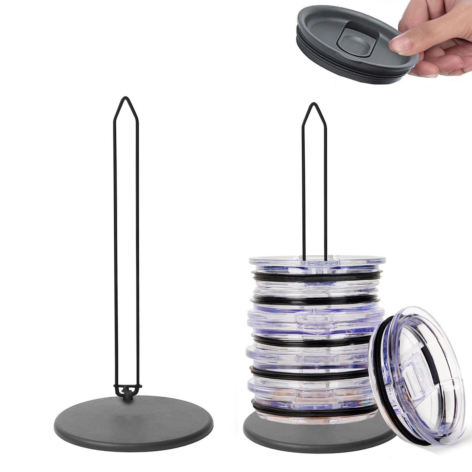 EKOUSN Tumbler Lid Organizer Cup Lid Organizer, Space Saving Design