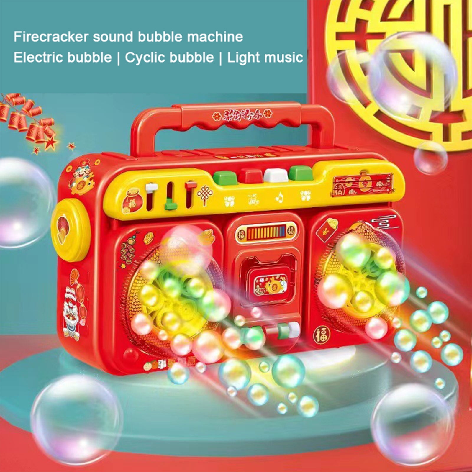 EKOUSN Utomatic Electric Bubble Bubble Machine Rainbow Circle Bubble