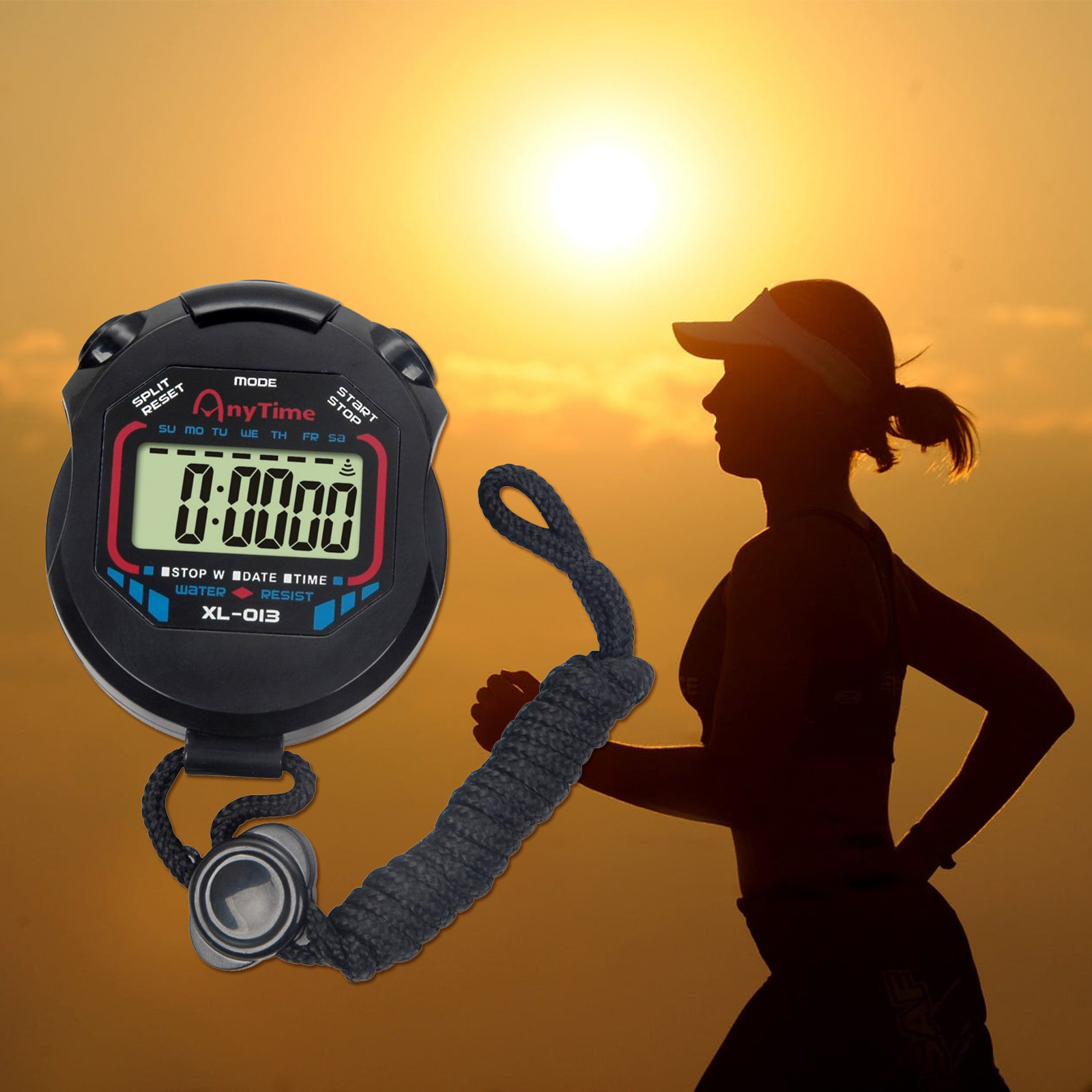 EKOUSN Waterproof Digital Handheld LCD Handheld Sports Stopwatch Timer
