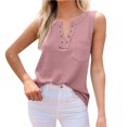 thumbnail image 1 of EKOUSN Women's Summer Basic Sleeveless V Neck Casual Tank Tops Loose Shirts, 1 of 5