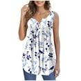 thumbnail image 1 of EKOUSN Womens Casual Sleeveless Camis Tank Tops Loose Fit Cute Tunic Pleated Fashion Shirts, 1 of 4