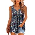 thumbnail image 1 of EKOUSN Womens Casual Sleeveless Camis Tank Tops Loose Fit Cute Tunic Pleated Fashion Shirts, 1 of 5