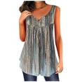 thumbnail image 1 of EKOUSN Womens Casual Sleeveless Camis Tank Tops Loose Fit Cute Tunic Pleated Fashion Shirts, 1 of 4